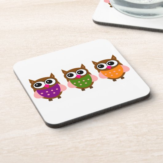 Drie kleurrijke eigenaars drankjes onderzetter (Linkerzijde)