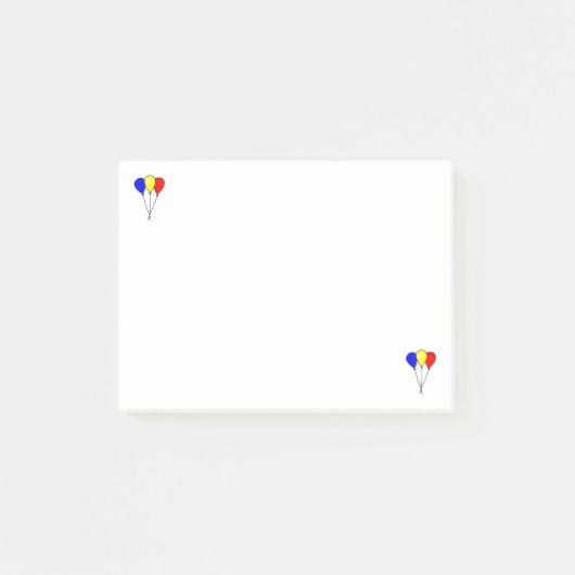Drie kleurrijke feestballonnen Post it Notes (Voorkant)