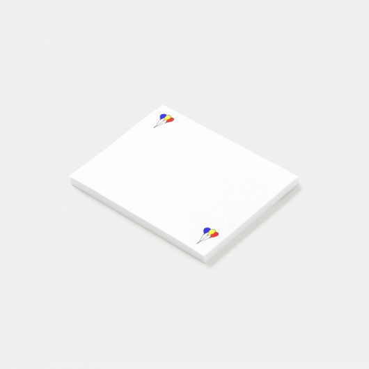 Drie kleurrijke feestballonnen Post it Notes (Schuin)