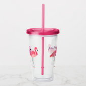 Drie kleurrijke Flamingos gepersonaliseerd Acryl Drinkbeker (Rechts)