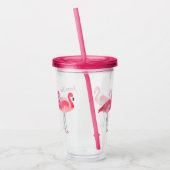 Drie kleurrijke Flamingos gepersonaliseerd Acryl Drinkbeker (Links)