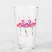 Drie kleurrijke flamingo's glas (Achterkant)