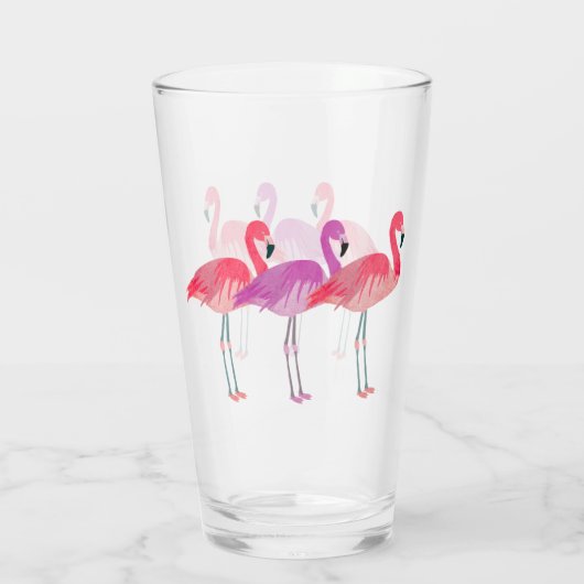 Drie kleurrijke flamingo's glas (Achterkant)