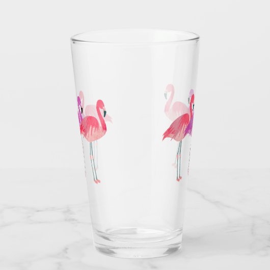 Drie kleurrijke flamingo's glas (Rechts)