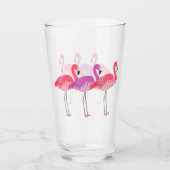 Drie kleurrijke flamingo's glas (Voorkant)