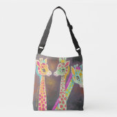 Drie kleurrijke Giraffes Crossbody Tas (Voorkant)