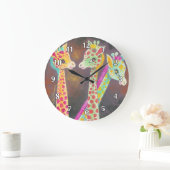 Drie kleurrijke Giraffes Grote Klok (Huis)