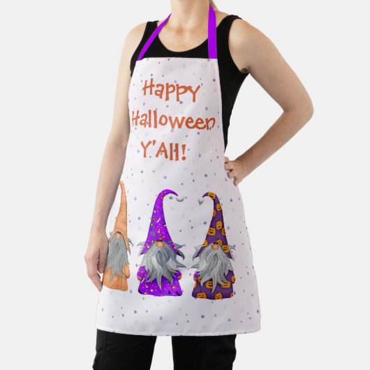 Drie kleurrijke Halloween-kabouters Schort (Insitu)