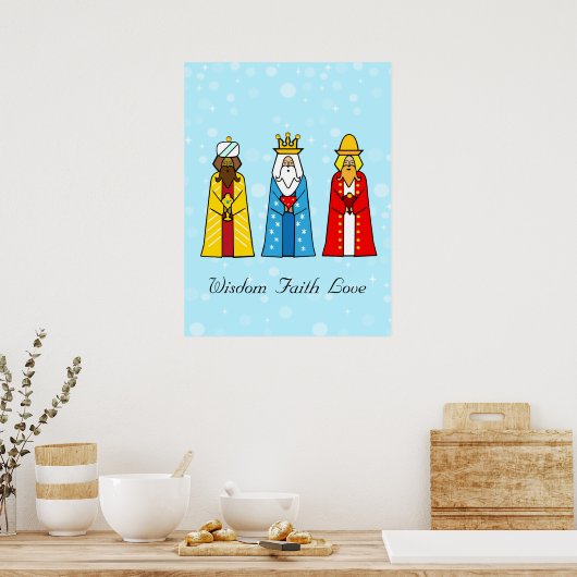 Drie kleurrijke koningen poster (Keuken)