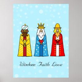 Drie kleurrijke koningen poster