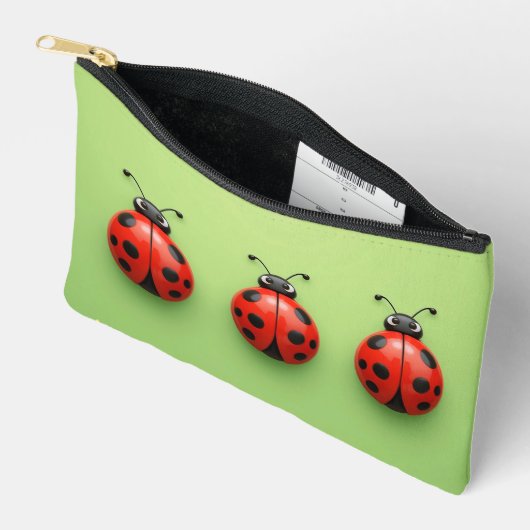 Drie kleurrijke lieveheersbeestjes etui (Open)