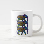 Drie kleurrijke mozaïekolifanten grote koffiekop (Rechts)