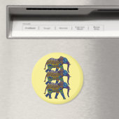 Drie kleurrijke mozaïekolifanten magneet (Insitu (Vaatwasser))