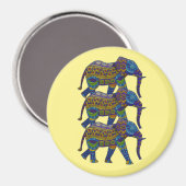 Drie kleurrijke mozaïekolifanten magneet (Voorkant / Achterkant)