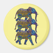 Drie kleurrijke mozaïekolifanten magneet (Voorkant)