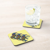 Drie kleurrijke mozaïekolifanten onderzetter (Rechterzijde)