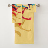 Drie kleurrijke paardendoekset bad handdoek (Insitu)