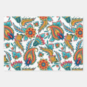 Drie kleurrijke  paisleypatronen inpakpapier vel (Voorkant 2)