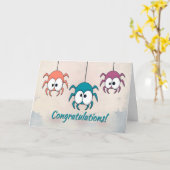 Drie kleurrijke spinnen voor felicitaties kaart (Gele Bloem)