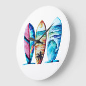 Drie kleurrijke Waterverf Surfboards Grote Klok (Hoek)