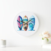 Drie kleurrijke Waterverf Surfboards Grote Klok (Huis)