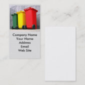 Drie kleurstofvuilnisbakken visitekaartje (Voorkant / Achterkant)