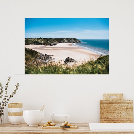 DRIE KLIFFEN BAY, GOWER, WALES POSTER (Keuken)
