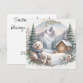 Drie knuffelberen in de Noordse natuur Feestdagenkaart (Voorkant / Achterkant)
