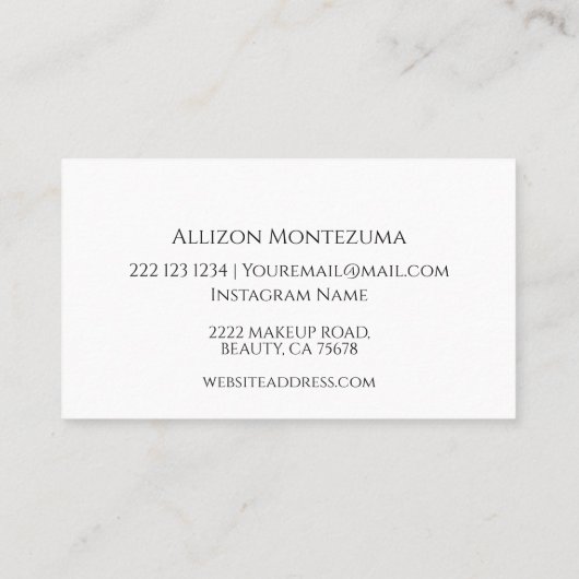 Drie knuppels in magenta - lip Makeup Producten Visitekaartje (Achterkant)