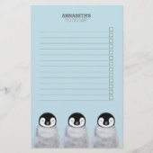 Drie knuppende Baby pinguïnkuikens om een lijst op Briefpapier (Voorkant)
