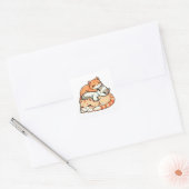Drie knusse slapende oranje tabby katten ontwerp vierkante sticker (Envelop)