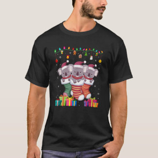 Drie Koala in Sock Funny Boys Meisjes Kinder Kerst T-shirt