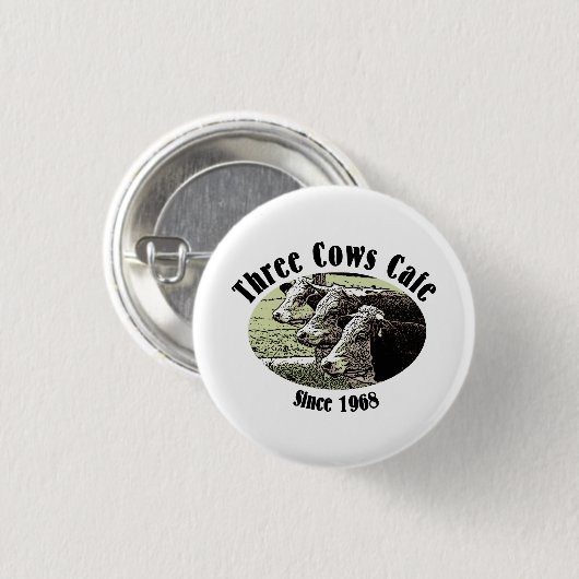 Drie Koeien Café, MECP Fictioneel Diner Ronde Button 3,2 Cm (Voorkant /achterkant)