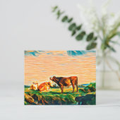Drie koeien in de weide briefkaart (Staand voorkant)