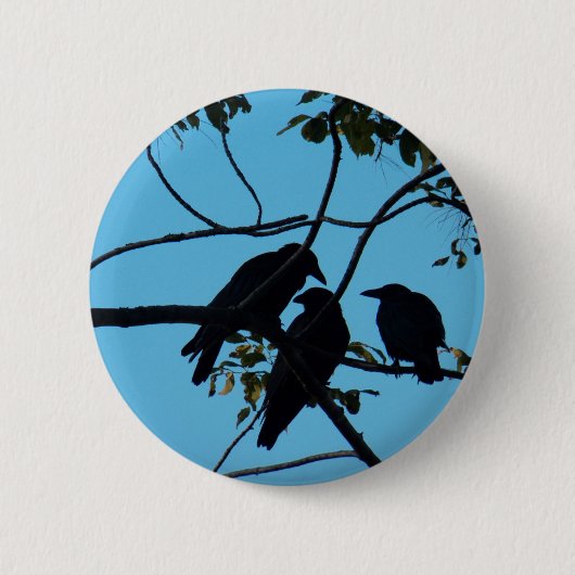 Drie koeien in een boom ronde button 5,7 cm (Voorkant)