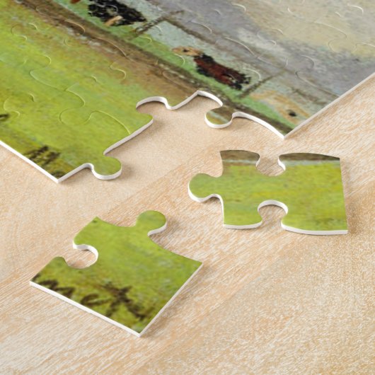 Drie Koeien in een pasta Monet Fine Art Legpuzzel (Zijkant)