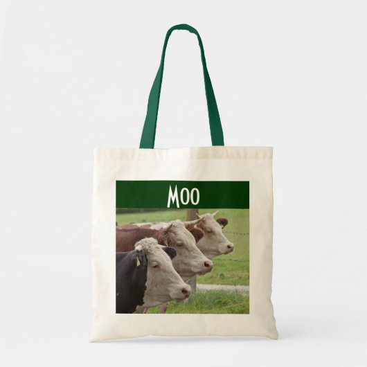 Drie koeien in een rij tote bag (Voorkant)