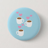 drie koffie ronde button 5,7 cm (Voorkant)