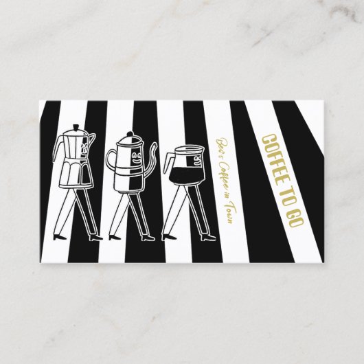Drie koffiezetapparaten gestreepte koffie visitekaartje (Voorkant)