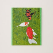 Drie Koi vissen zwemmen, Afbeelding puzzel (Verticaal)