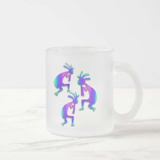 Drie Kokopelli #37 Matglas Koffiemok (Rechts)