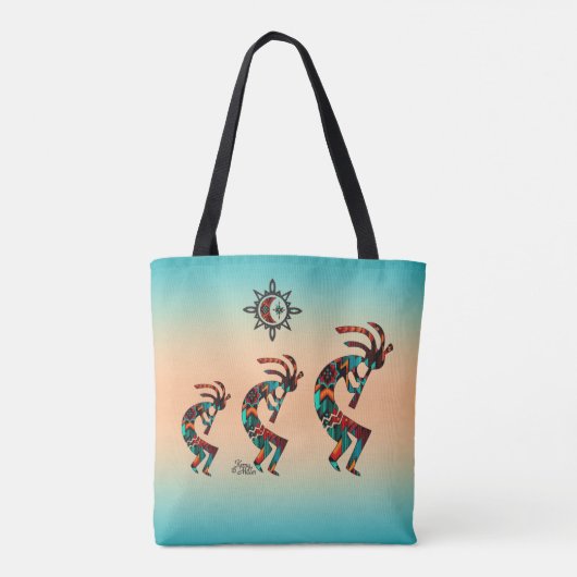 Drie Kokopelli-Canvas tas (Achterkant)