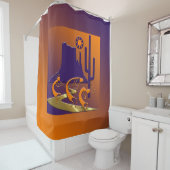 Drie Kokopelli op Golden Road Douchegordijn (In situ)