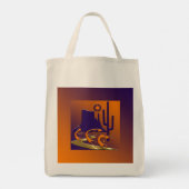 Drie Kokopelli op Golden Road Tote Bag (Achterkant)