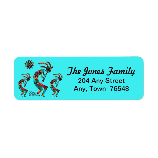 Drie Kokopelli Return Address Label (Voorkant)