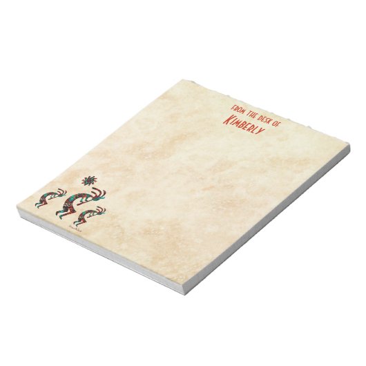 Drie Kokopelli speelt de flank Notitieblok (Linkerzijde)