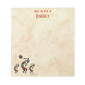 Drie Kokopelli speelt de flank Notitieblok (Voorkant)