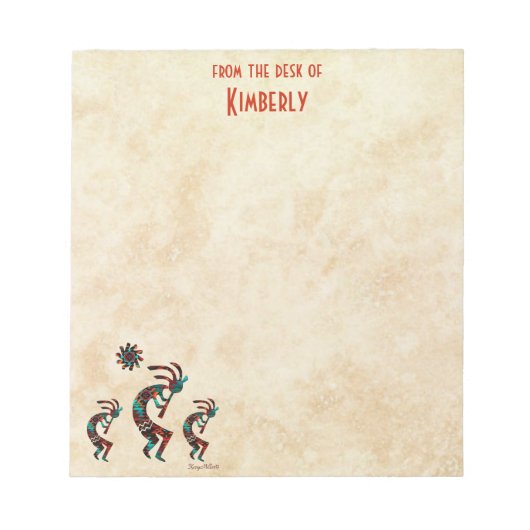 Drie Kokopelli speelt de flank Notitieblok (Voorkant)