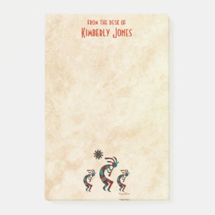 Drie Kokopelli speelt de flank Post-it® Notes