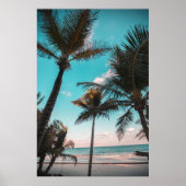 Drie kokosbomen op de kust poster (Voorkant)